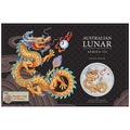 2024 ANA World's Fair of Money - Year of the Dragon 1oz Silver Golden Coloured Coin in Card