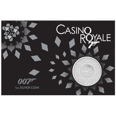 James Bond Casino Royale Casino Chip 2023 1oz Silver Coin in Card