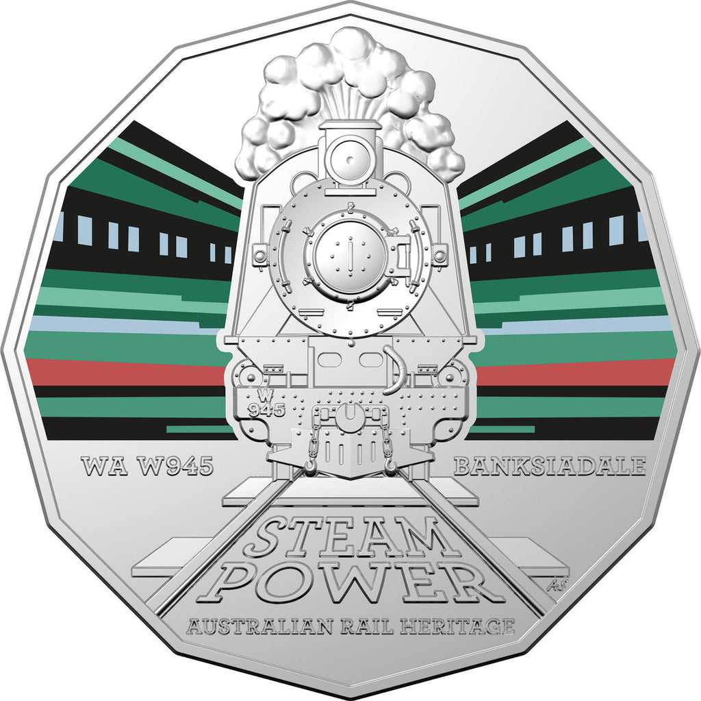 2022 50 Cent Coin Australian Steam Power - WA Railways W 945 ‘Banksiadale’