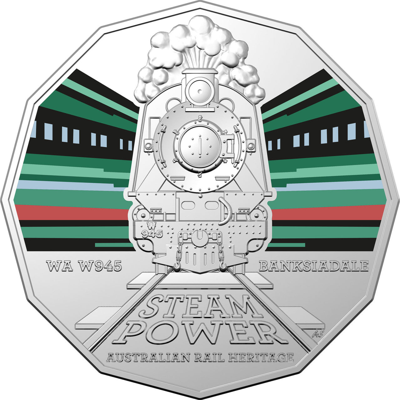 2022 50 Cent Coin Australian Steam Power - WA Railways W 945 ‘Banksiadale’