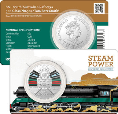 2022 50 Cent Coin Australian Steam Power - South Australia Tomm Barr Smith