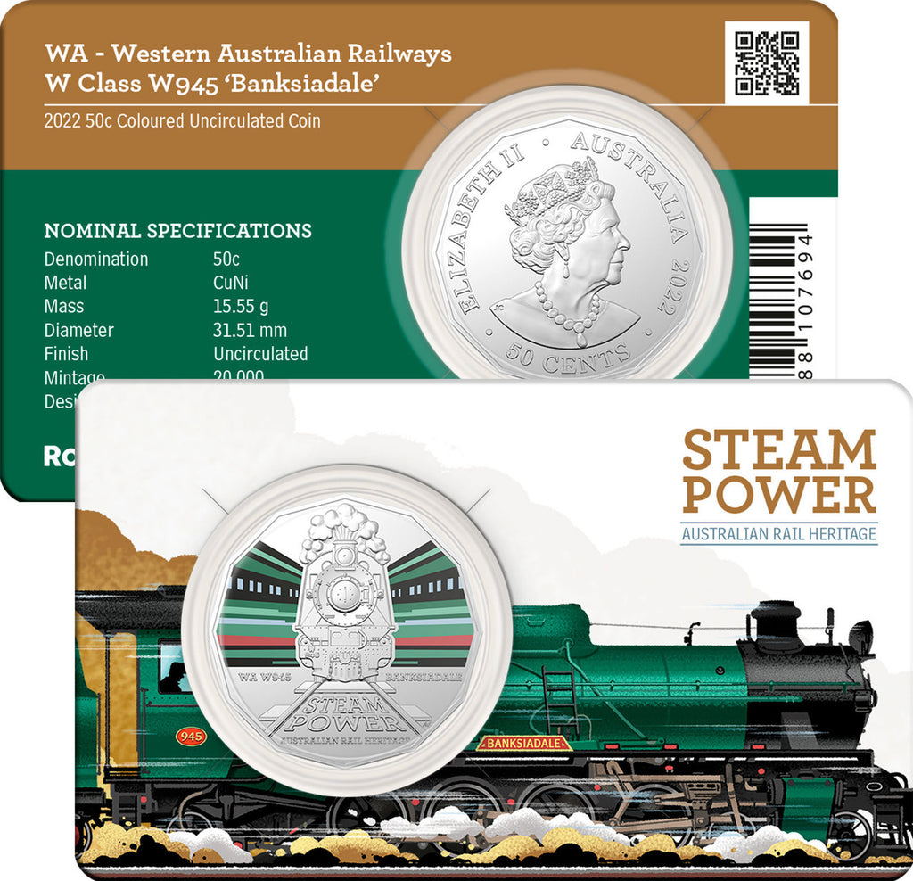 2022 50 Cent Australian Steam Train Coin Set with Folder