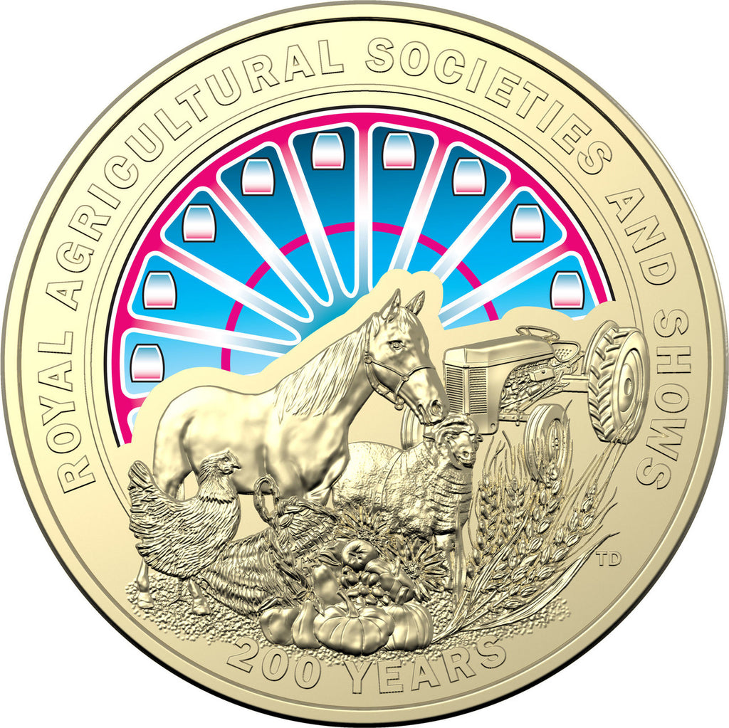 2022 $1 Bicentenary of the Royal Agricultural Society Coloured UNC