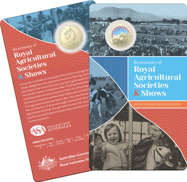 2022 $1 Bicentenary of the Royal Agricultural Society Coloured UNC