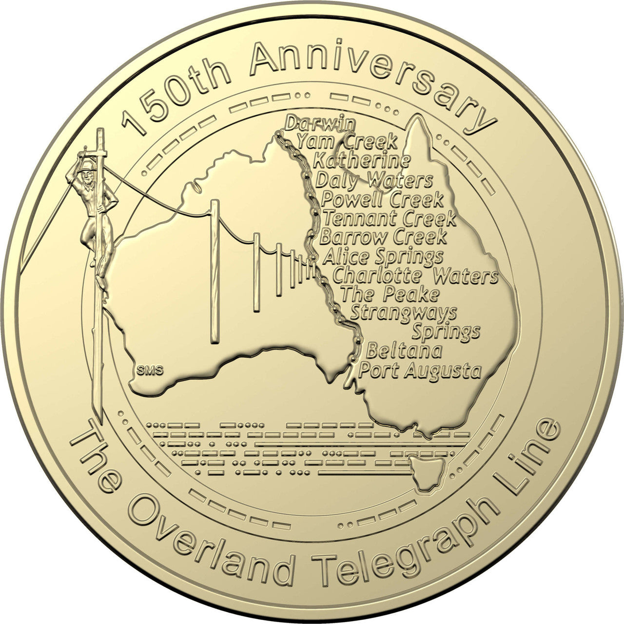 2022 $1 Uncirculated Coin - 150th anniversary of Australian Overland Telegraph Line