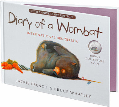 20th anniversary of Diary of a Wombat - 20c Coloured Uncirculated 2022 with Special Edition Book