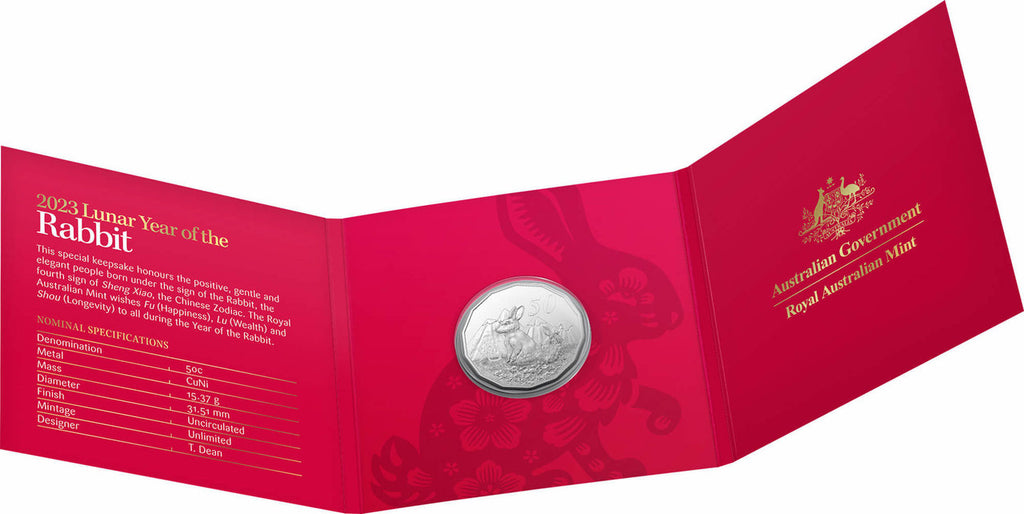 Lunar Year of the Rabbit - 50c Tetra Decagon Uncirculated Coin 2023