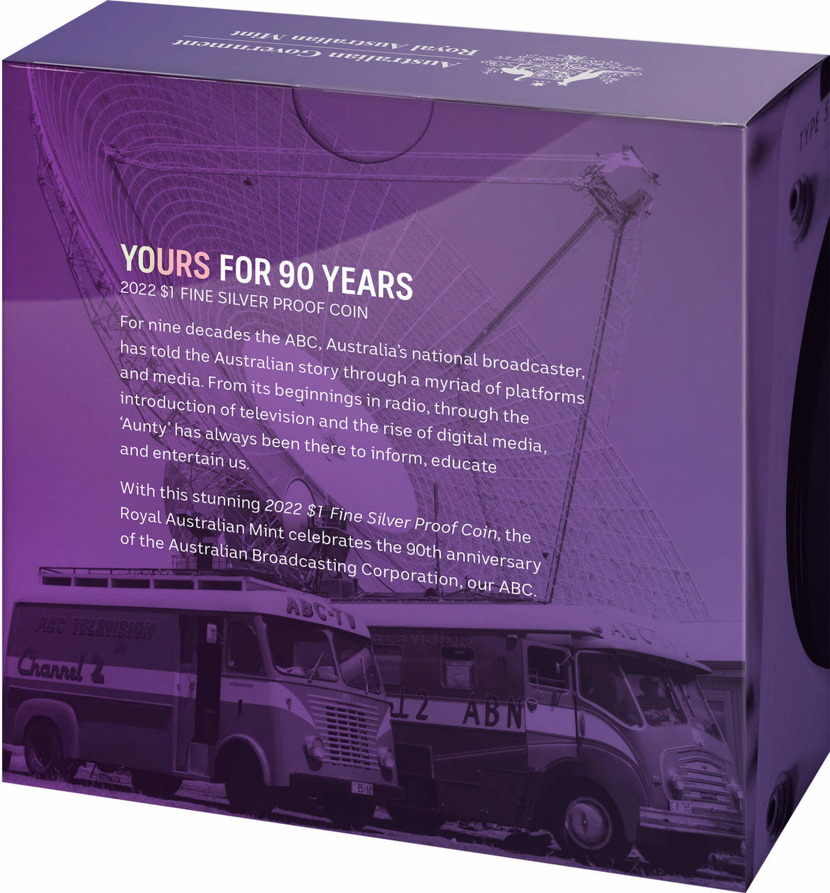2022 90th Anniversary of ABC - $1 1/2oz Fine Silver Proof Coin