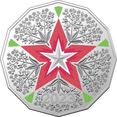 2023 Christmas Decoration - Christmas Florals 50c Coloured Uncirculated Coin