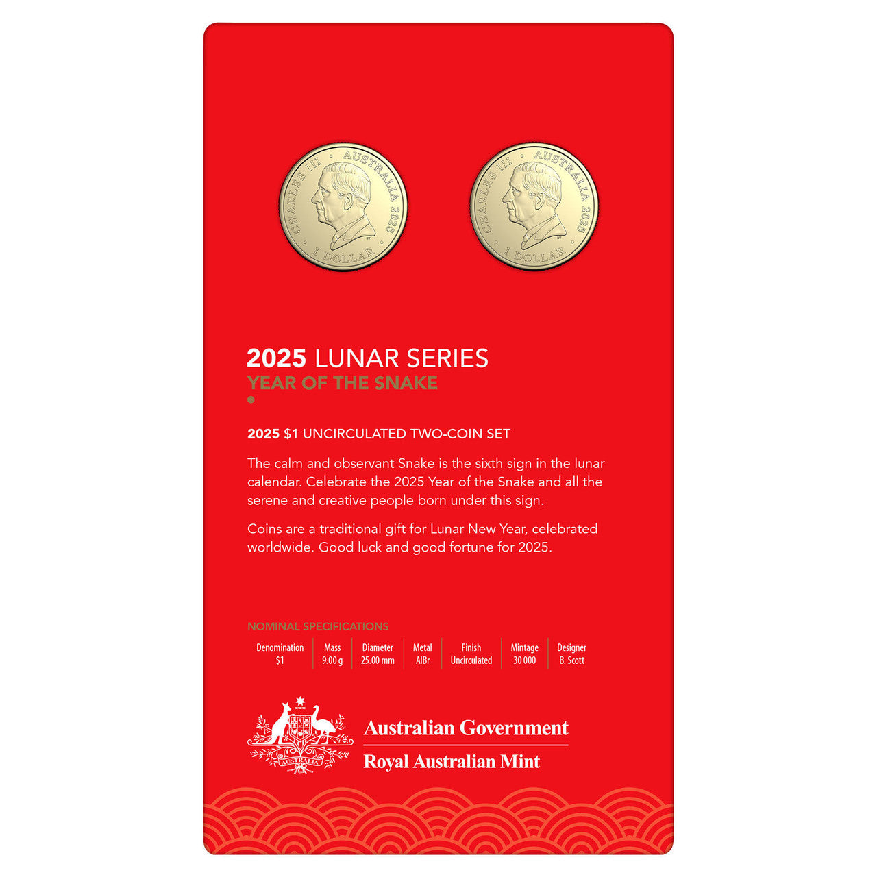 2025 Lunar Year of the Snake - Two-Coin Set