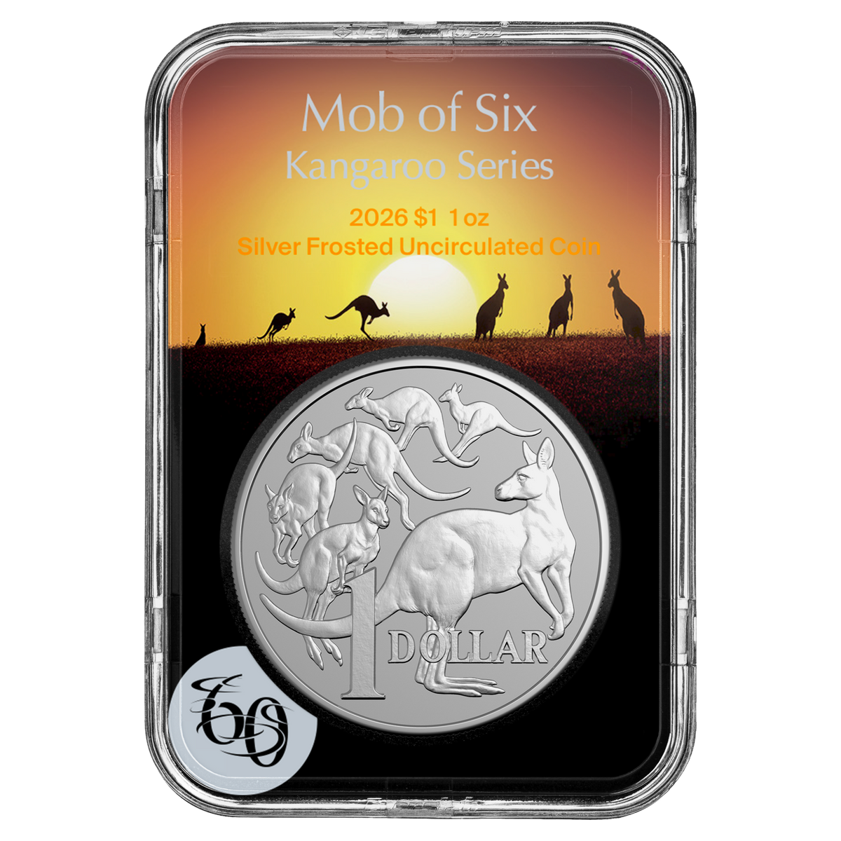 2026 Kangaroo Series Mob of 6 Roos - $1 Silver Frosted Uncirculated Coin
