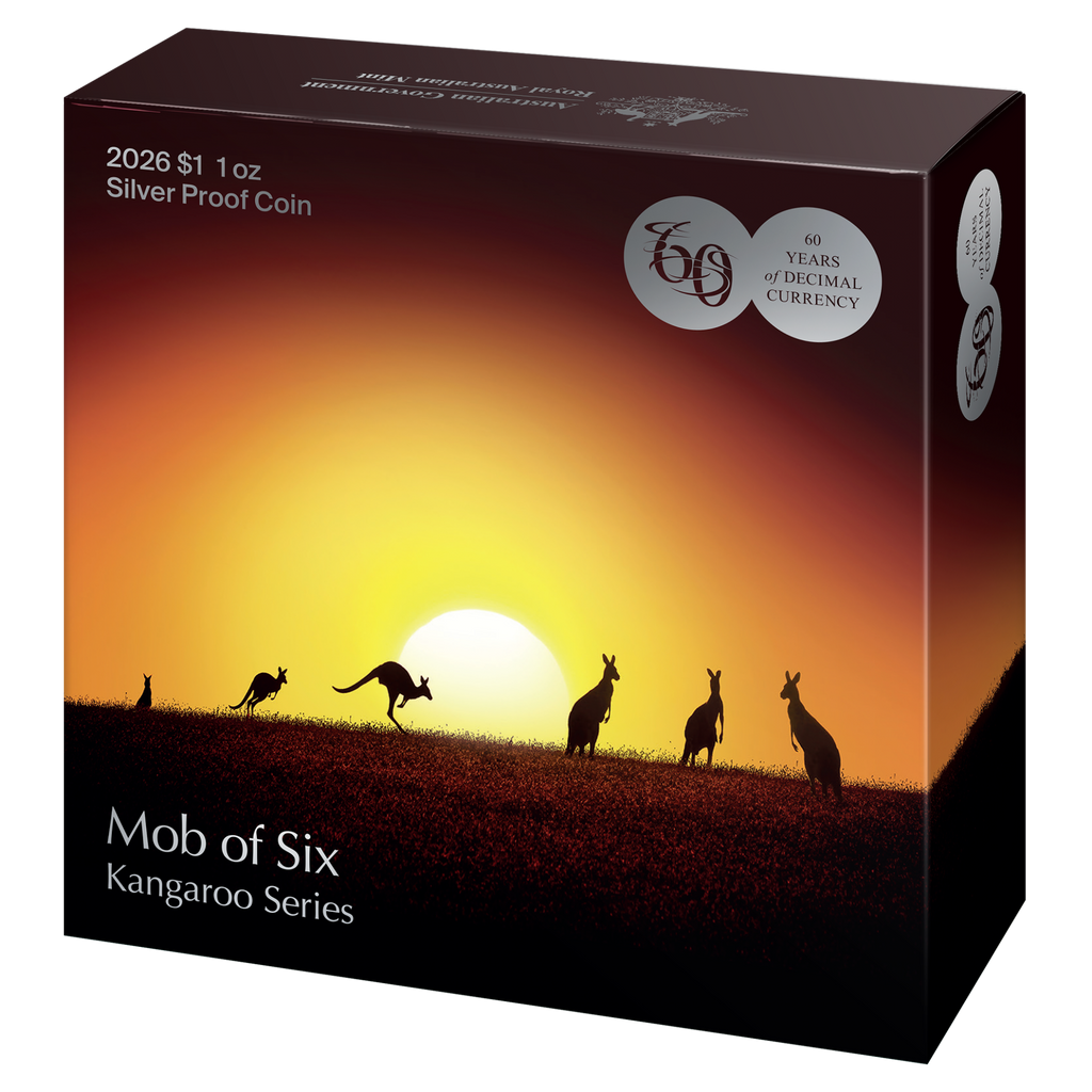 2026 Kangaroo Series Mob of 6 Roos - $1 Silver Proof Coin