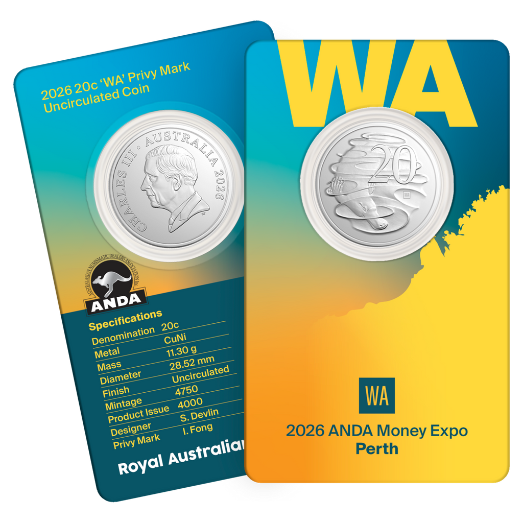 2026 ANDA Money Expo 'WA' Privy mark 20 Cent coin in card