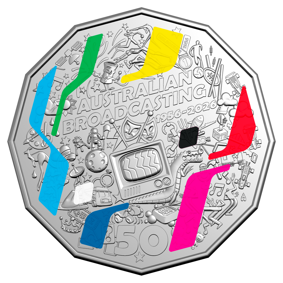 2026 70th Anniversary of Australia’s First Television Broadcast - 50 Cent Colour Coin
