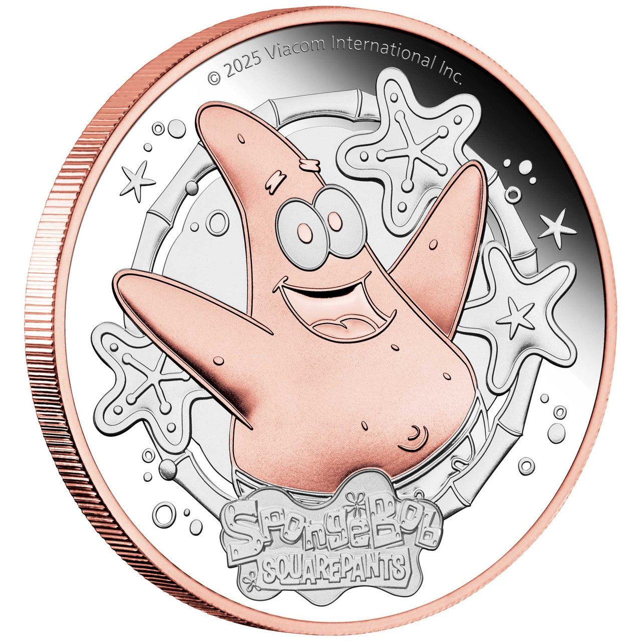 2025 SpongeBob SquarePants - Patrick Star 2oz Silver Proof Gilded Coin