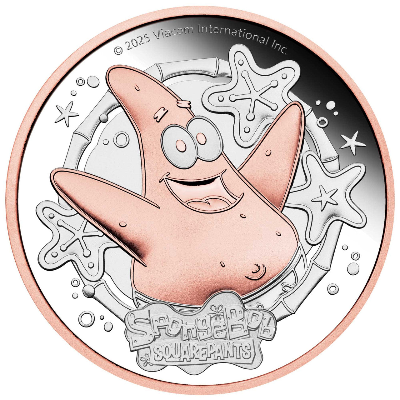 2025 SpongeBob SquarePants - Patrick Star 2oz Silver Proof Gilded Coin