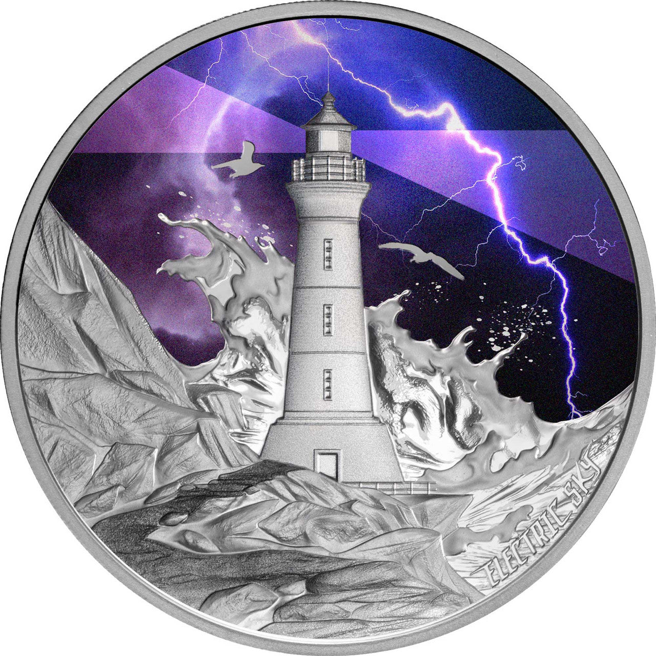2024 Electric Sky 1oz Silver Proof Coloured Coin