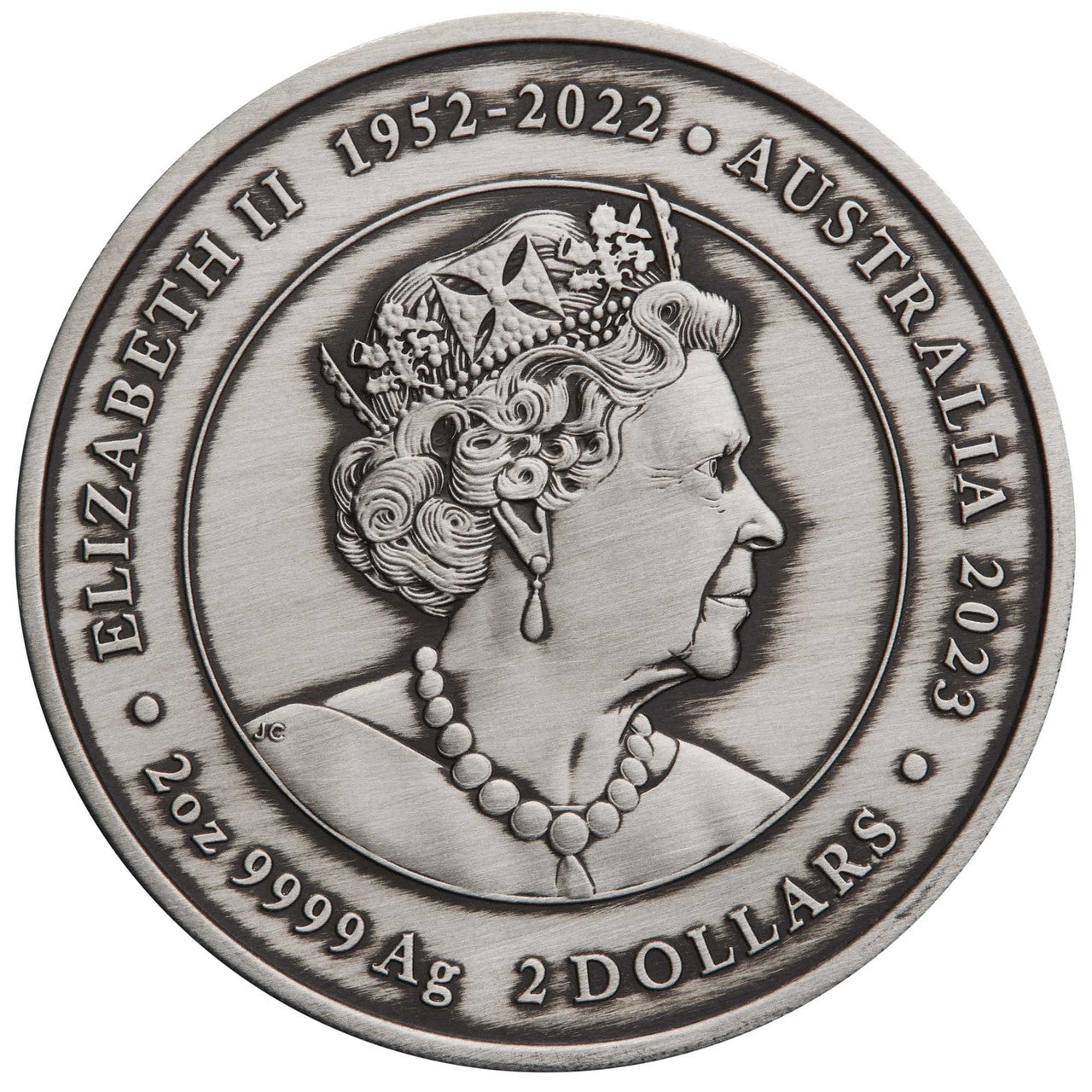 2023 Ningaloo Eclipse - $2 2oz Silver Antiqued Coloured Coin
