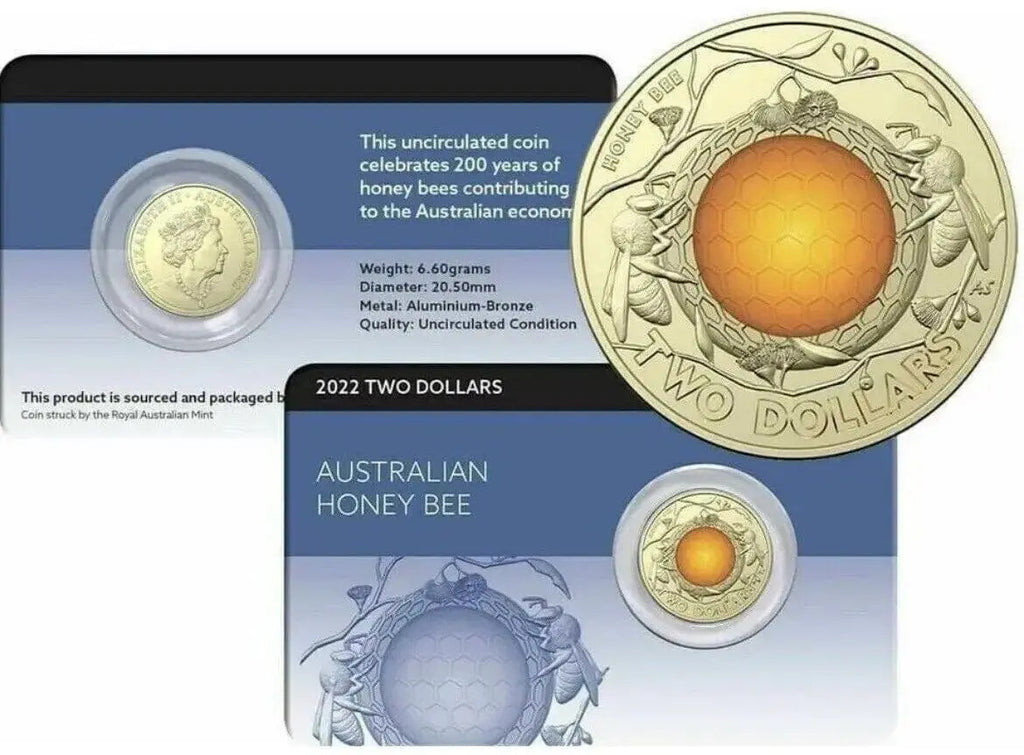 2022 Australian Honey Bee $2 Coin in card