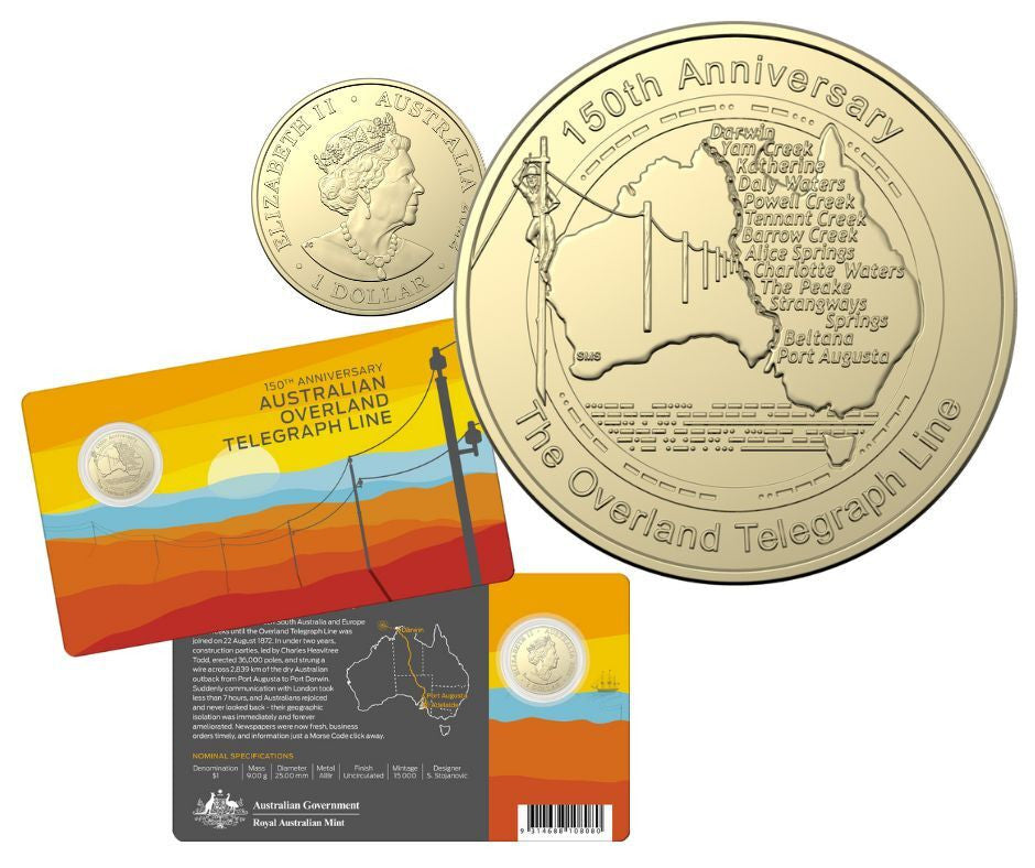 2022 $1 Uncirculated Coin - 150th anniversary of Australian Overland Telegraph Line