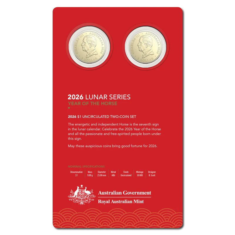 2026 Year of the Horse $1 Uncirculated Two-Coin Set