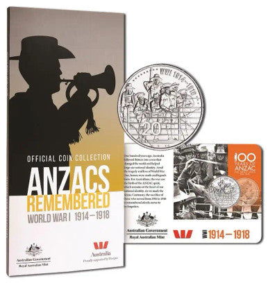 2015 ANZACS Remembered 20c - Set Of 14 Coins