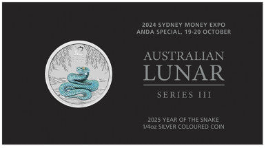 2024 Sydney Money Expo Year Of The Snake 1/4oz Silver Coloured Coin