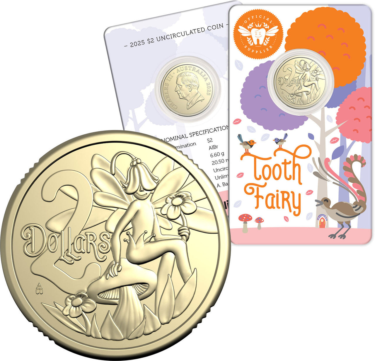 2025 $2 Tooth Fairy Uncirculated Coin in card