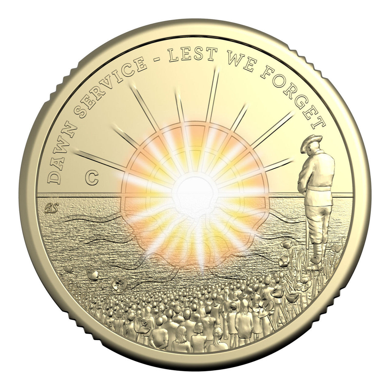 2026 Dawn Service $2 'C' Mintmark Colour coin in card
