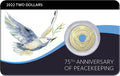 2022 75th Anniversary of Peacekeeping $2 Coloured Coin in card