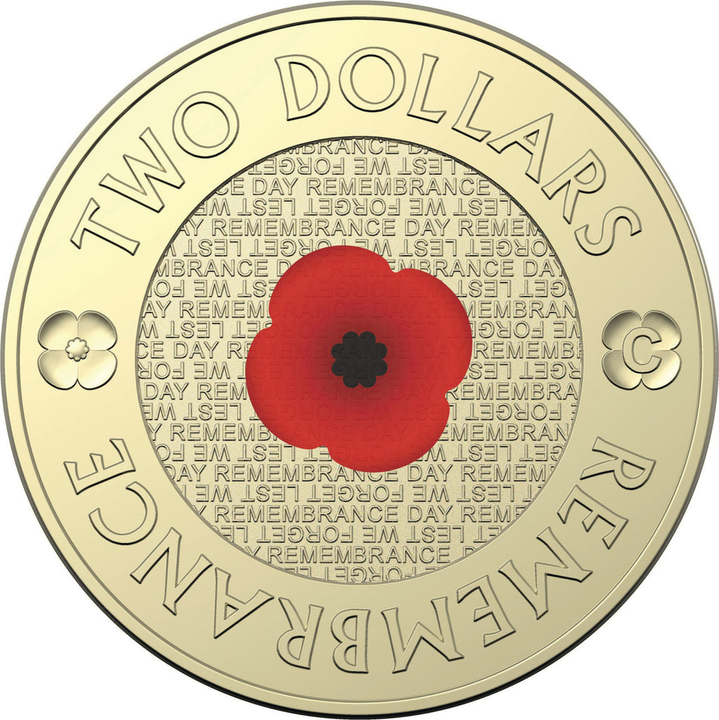 2022 $2 'C' Mintmark Remembrance Day Red Poppy