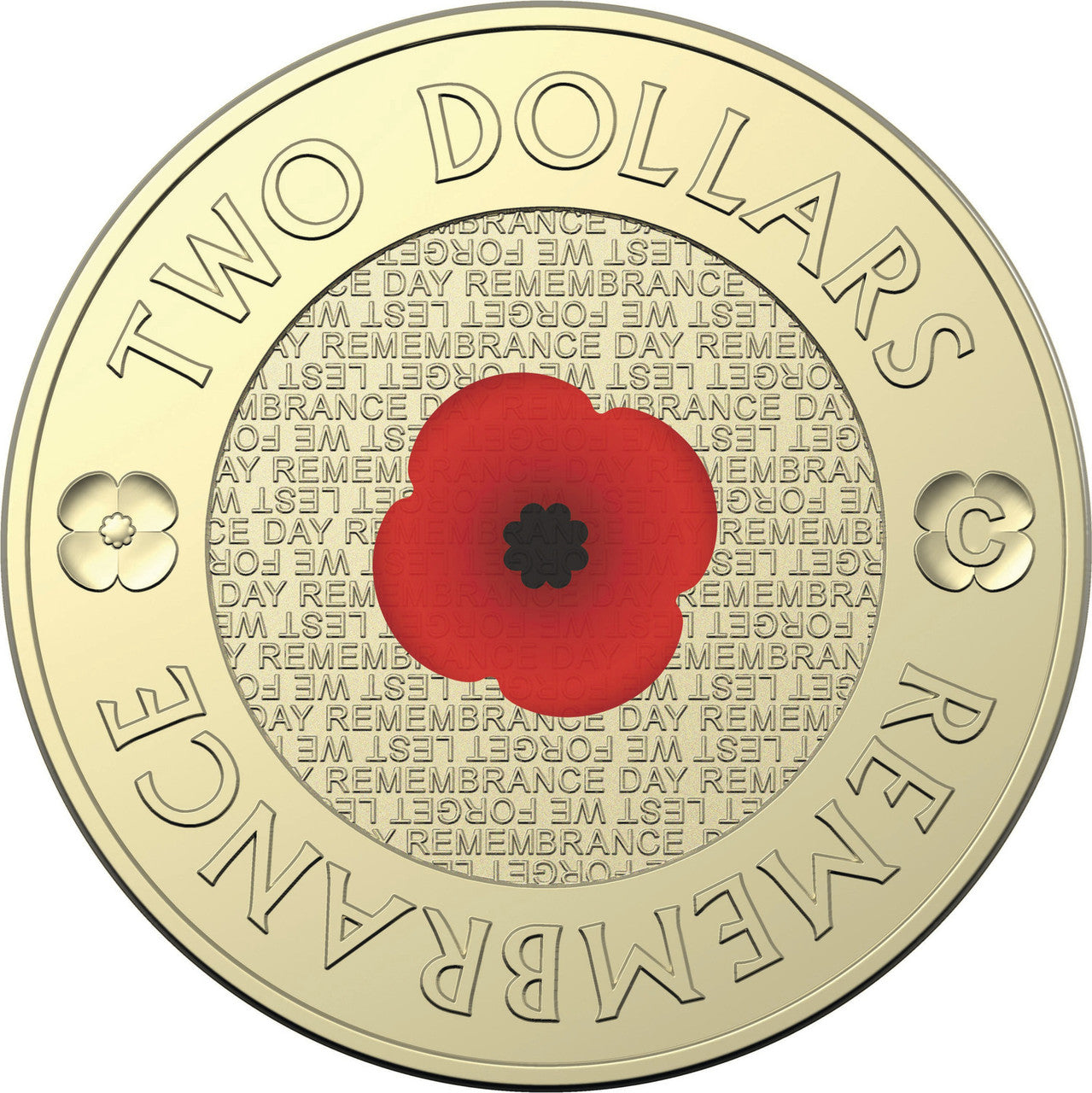 2022 $2 'C' Mintmark Remembrance Day Red Poppy