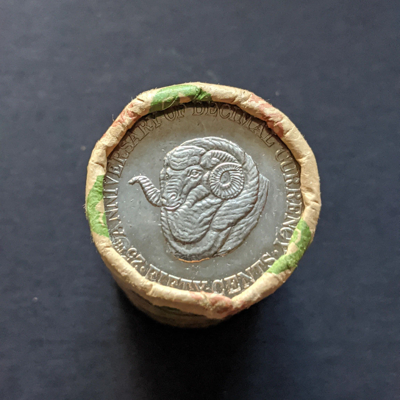 1991 50 Cents RAMs Head Security Roll