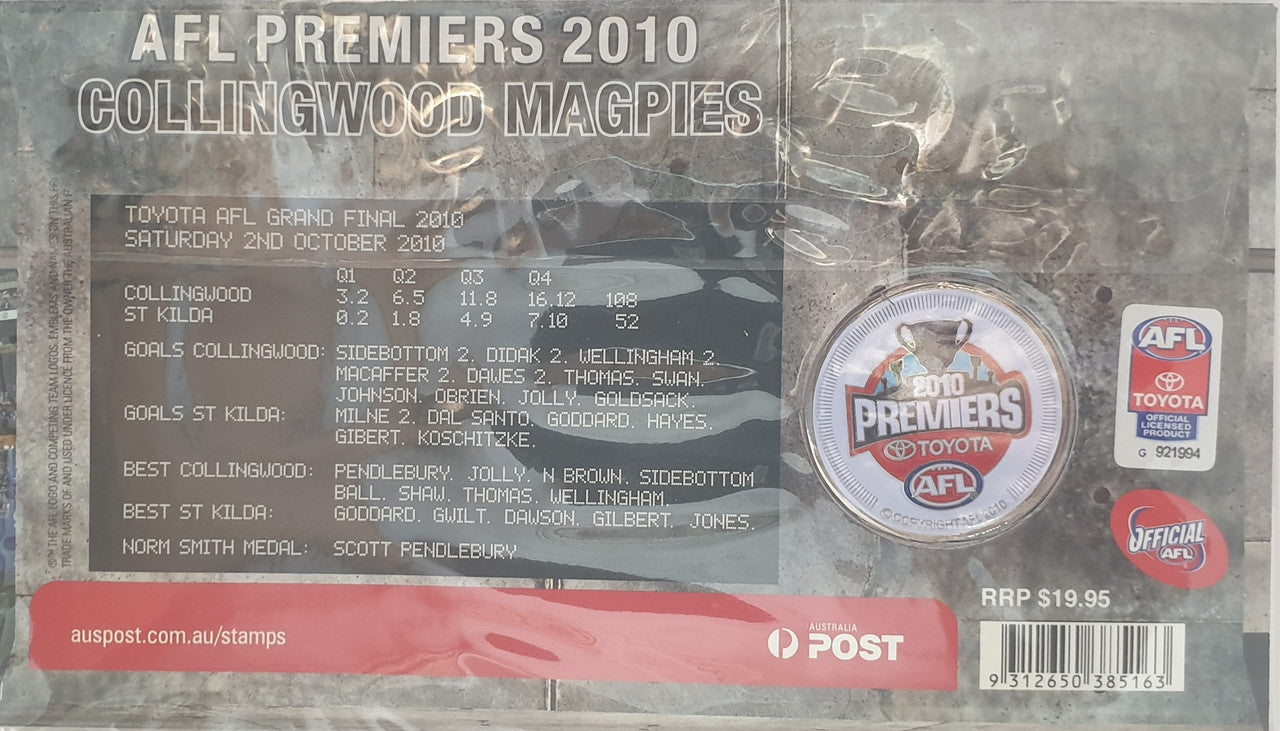 2010 Australia Collingwood Magpies, AFL Premiers, Limited Ed Medallion in PNC