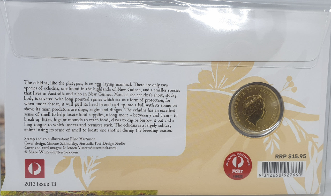 **ERROR** 2013 $1 Australian Bush Babies Echidna PNC