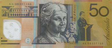 2008 Fifty Dollars $50 Banknote AA08 First Prefix - Circulated