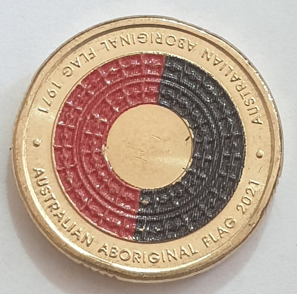 25 x 2021 $2 Aboriginal Flag Coloured aUNC Coins