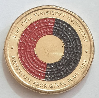 25 x 2021 $2 Aboriginal Flag Coloured aUNC Coins