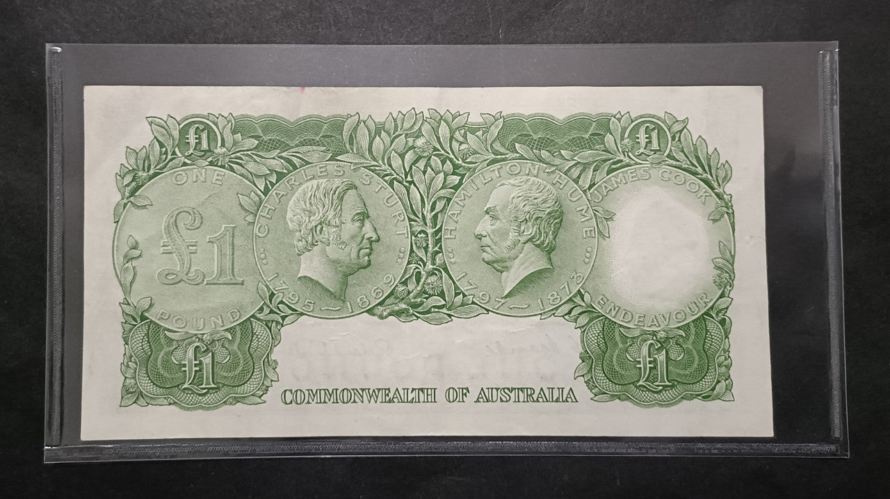 1953 One Pound Banknote. Coombs - Wilson R33. HB33 933855