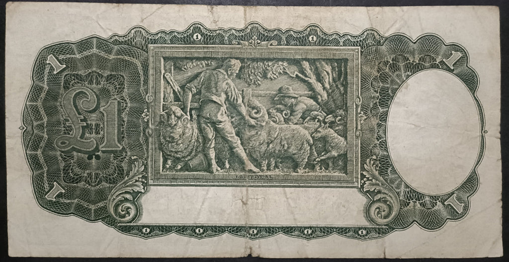 1938 One Pound Banknote. Sheehan - McFarlane R29. O46 304040