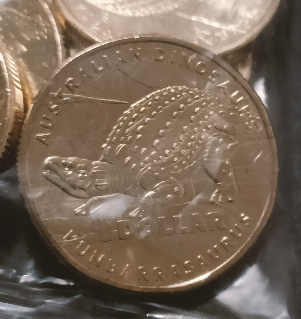 2022 $1 Australia Post Dino Hunt KUNBARRASAURUS RAM Coin Bag of 20 Coins
