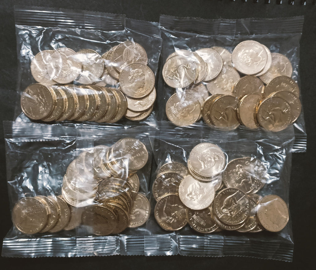 2022 $1 Australia Post Dino Hunt Set,  4  RAM Coin Bags of 20 Coins Total 80 Coins