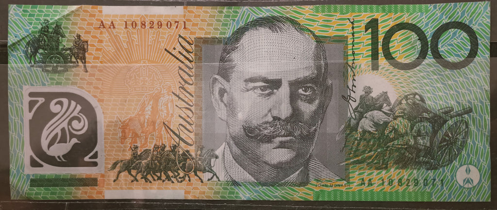 2010 Stevens/ Henry $100 Banknote First Prefix AA10 829071