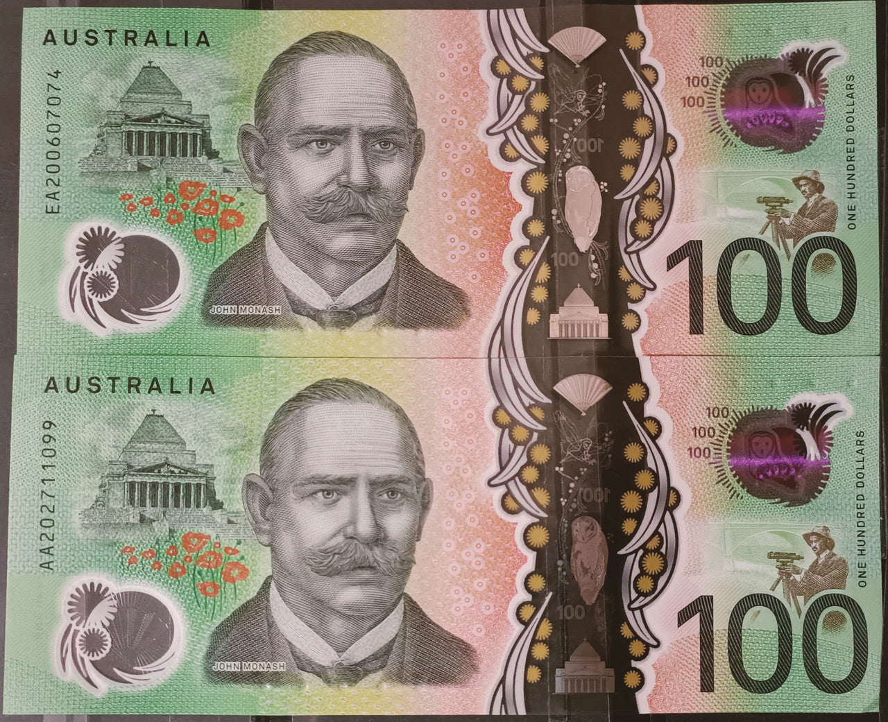 2020 Lowe/Kennedy $100 First & Last Prefix Banknote AA20 2711099 & EA20 0607074