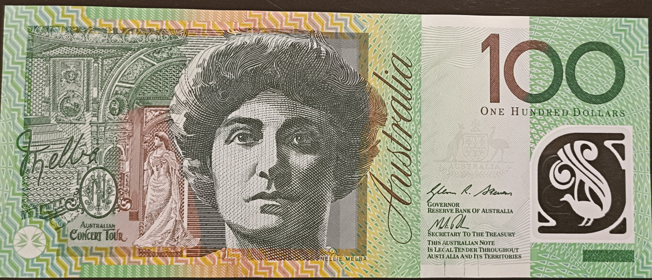 2014 $100 Stevens/Parkinson First Prefix AA14 347271