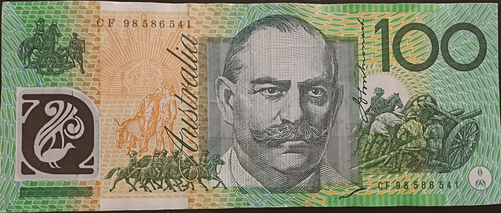 1998 $100 MacFarlane/Evans Last Prefix CF98 586541