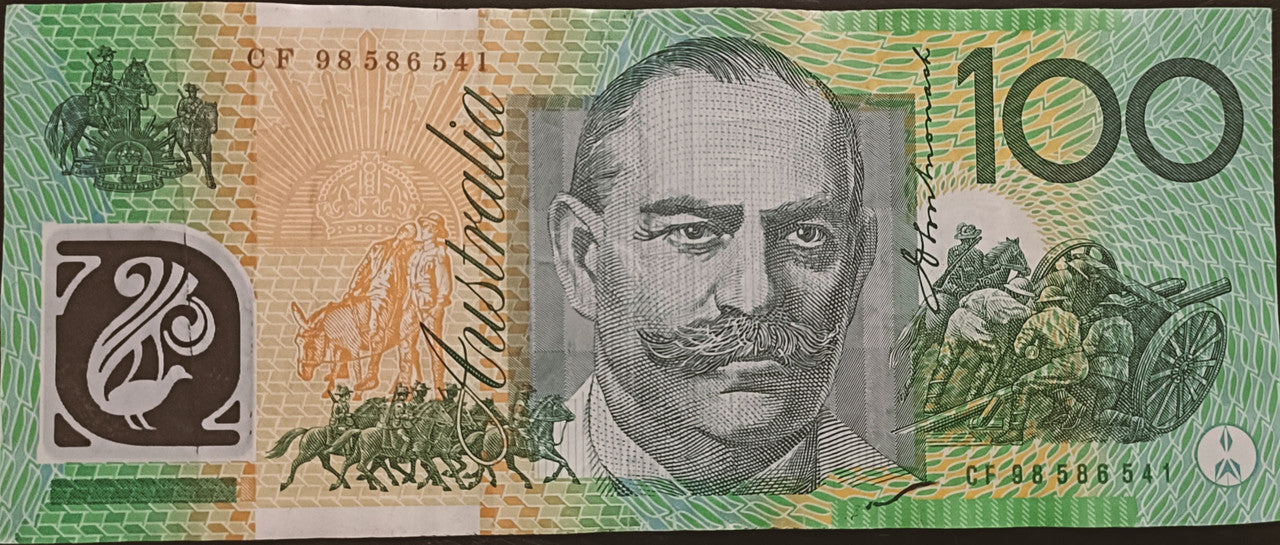 1998 $100 MacFarlane/Evans Last Prefix CF98 586541
