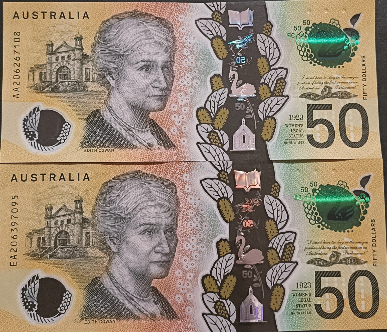 2020 Lowe/Kennedy $50 First and Last Prefix Banknotes