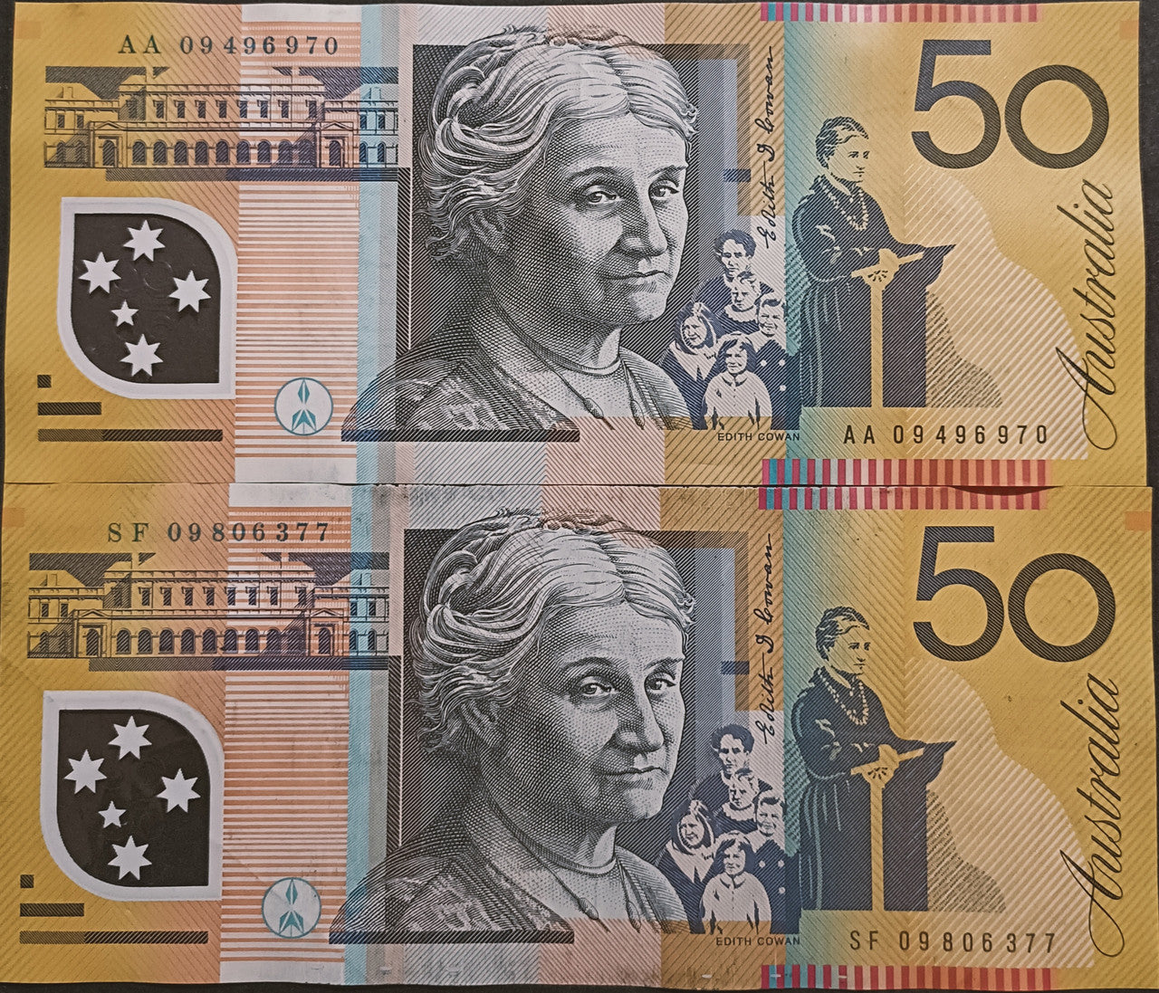 2009 Stevens/Henry $50 First & Last Prefix Banknotes