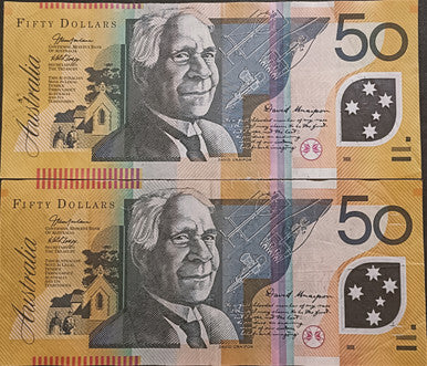 2005 Macfarlane/Henry $50 First & Last Prefix Banknotes